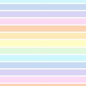 Pastel rainbow and white stripe - horizontal - mini