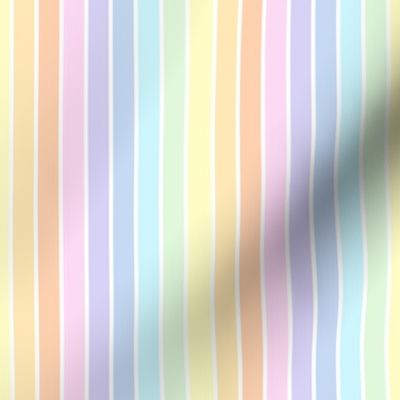 Pastel rainbow and white stripes - vertical - mini