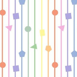 Bright pastel rainbow geometric shapes and stripes  - vertical (mini)