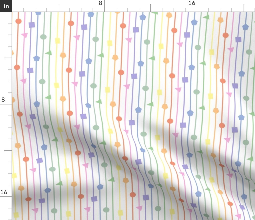 Bright pastel rainbow geometric shapes and stripes  - vertical (mini)