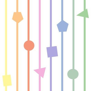 Bright pastel rainbow geometric shapes and stripes - vertical (large)