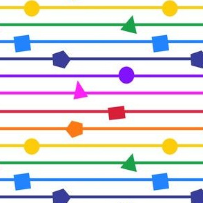 Rainbow geometric shapes and stripes - horizontal (mini)