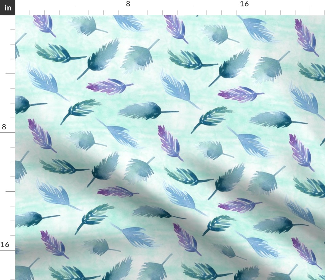 Linear Leaves Aqua