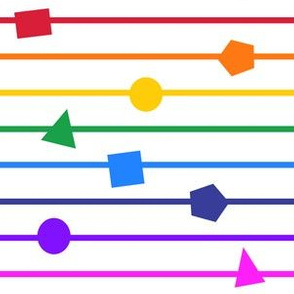 Rainbow geometric shapes and stripes - horizontal (small)