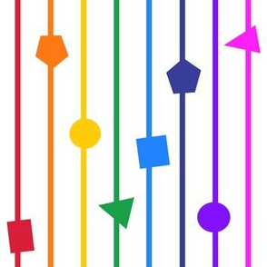 Rainbow geometric shapes and stripes - vertical (small)
