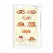 Mrs Beetons Sweets and Gateau teatowel 18 x 27 inches