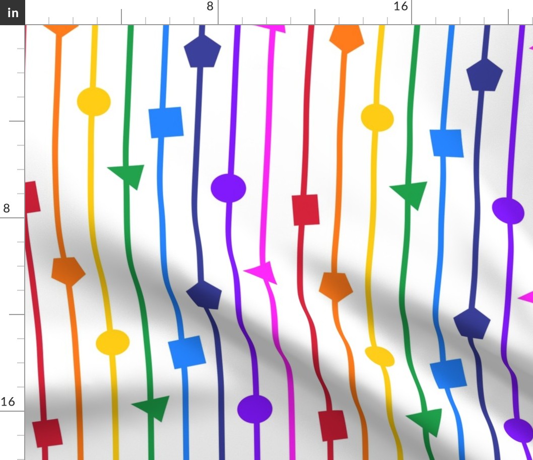 Rainbow geometric shapes and stripes - vertical (large)