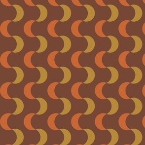 Brown and Orange 1970's Retro Style Fabric