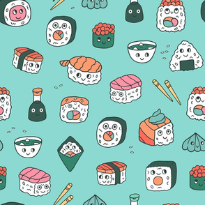 Big Sushi_kawaii_pattern