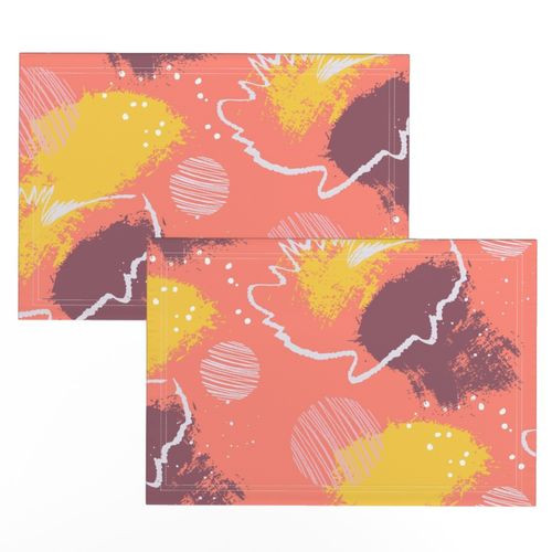 abstract geometric memphis coral 