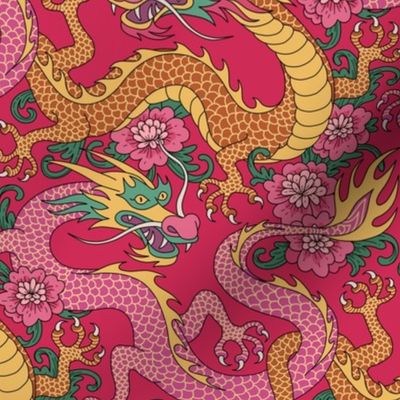 chinese dragons magenta