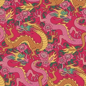 chinese dragons magenta