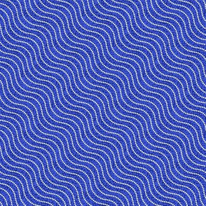 wavy dotted lines on electric blue