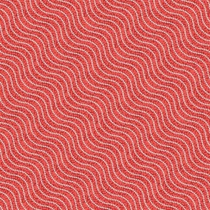 wavy dotted lines on coral red