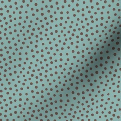Spotty - brown dots over teal