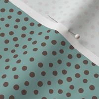Spotty - brown dots over teal