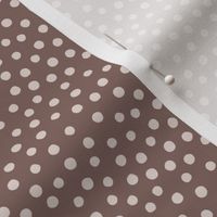 Spotty - Beige dots over brown