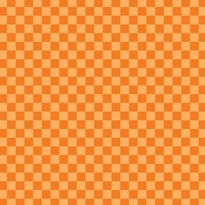 Vibrant Checkerboard of Pumpkin and Persimmon
