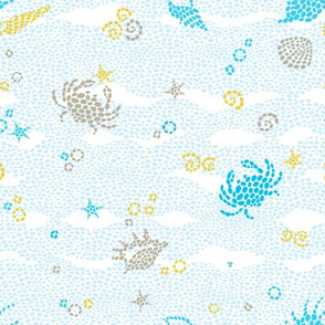 Light blue pattern with sea elements 