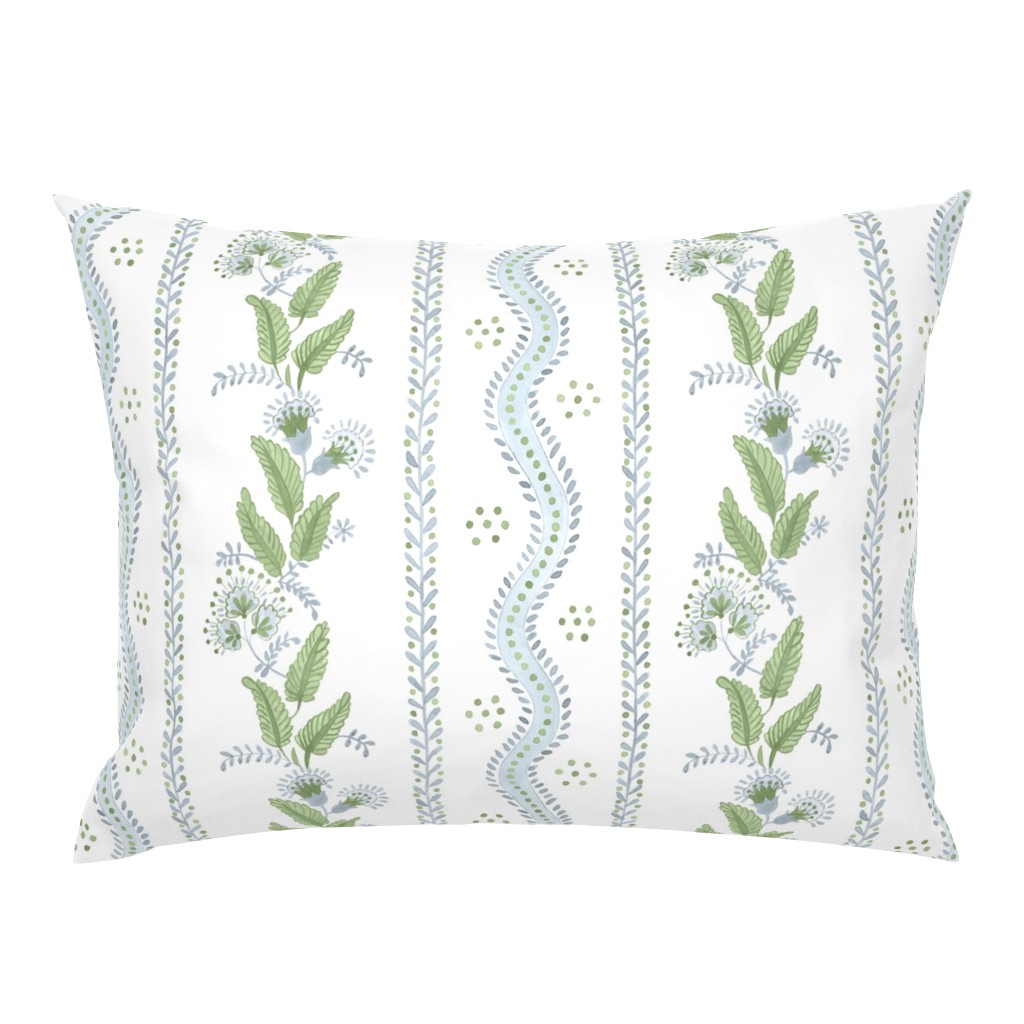 Soft Blue and greens on white