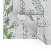 Soft Blue and greens on white