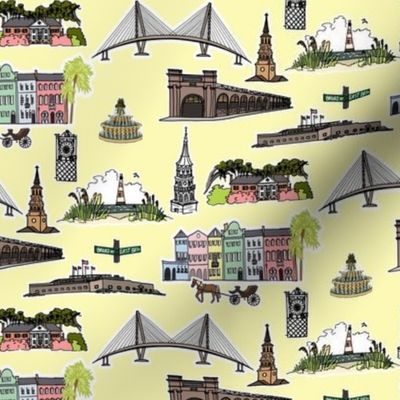 Charleston South Carolina Landmarks Mini Print