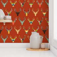 retro deer head russet small