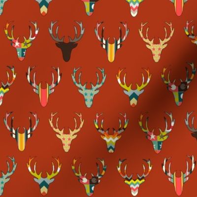 retro deer head russet small