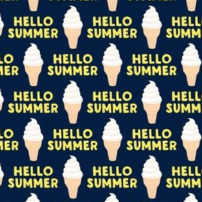 Hello Summer - Ice-cream cones - yellow/navy - LAD21