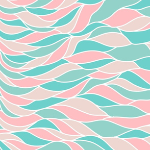 Girly Feminine Waves Pastel Colors Classy Abstract Art