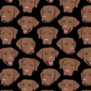 Brown Labrador Dog Faces - Black