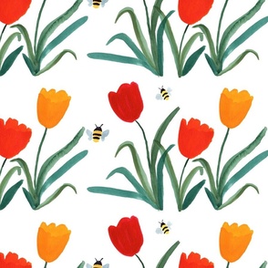 tulips and bees block