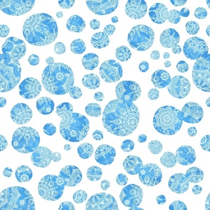 Blue snowballs on white