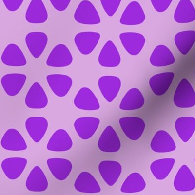 guitar pick flowers - purple on lavender