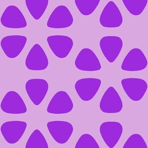 guitar pick flowers - purple on lavender