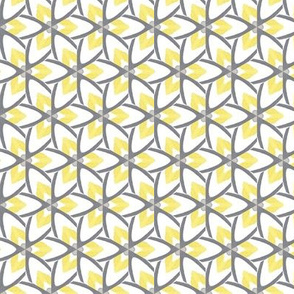 Small Illuminating Yellow and Ultimate Grey Abstract Floral