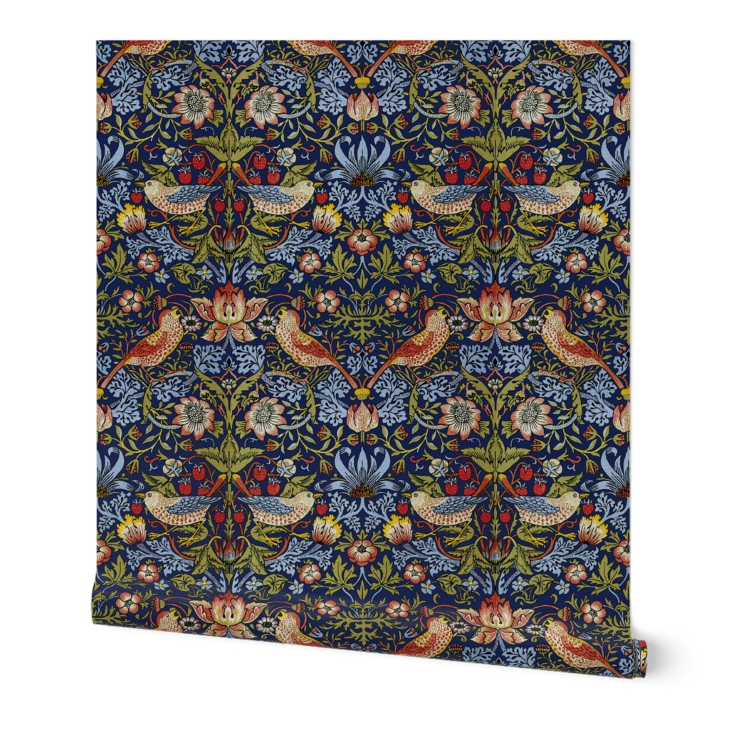 William Morris ~ Strawberry Thief ~ Bright  Blue ~ True Medium