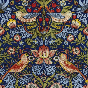 William Morris ~ Strawberry Thief ~ Bright  Blue ~ True Medium