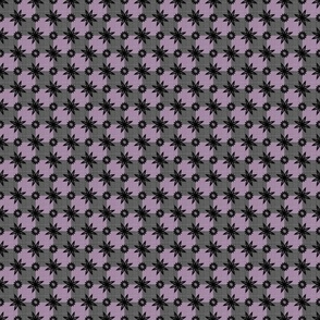Extra Small Scale - Checkers - Worn Fabric Textured Pink and Black with black geometric flowers