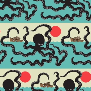 Japanese Giant Octopus Sea Monster Akkorokamui Cryptozoology - LARGE Scale - UnBlink Studio by Jackie Tahara