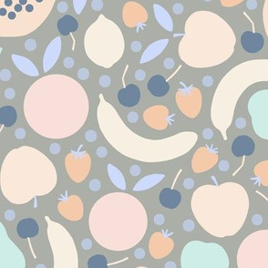 paper cut fruit in baby gray large scale by Pippa Shaw
