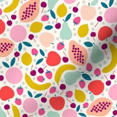 paper cut fruit in retro pink medium scale by Pippa Shaw