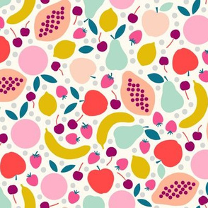 paper cut fruit in retro pink medium scale by Pippa Shaw