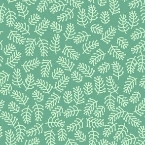 Small Tossed Branches in Vibrant Spring Green Tone on Tone Coordinate