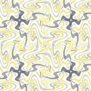 Yellow and Grey Trippy Abstract
