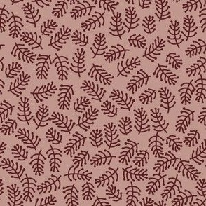 Small Tossed Branches in Brown Tone on Tone Coordinate