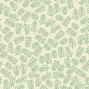 Small Tossed Branches in Light Sage Green Tone on Tone coordinate