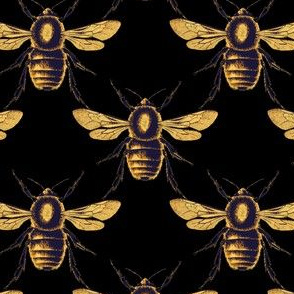 Bee - gold on black