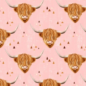 Highland Cow Pink - medium scale