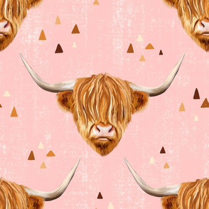 Highland Cow Pink - large scale